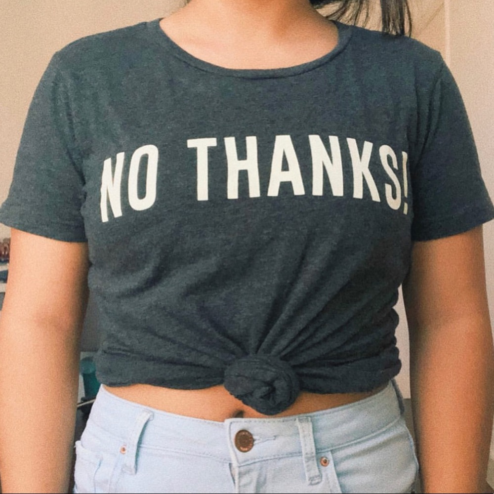No Thanks fitted tee